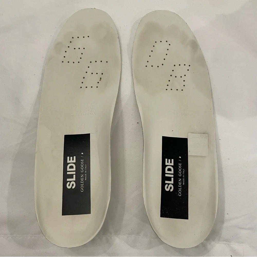 Golden Goose Women's Slide Black with‎ Studs size 41, US 11 with Swarovski Laces